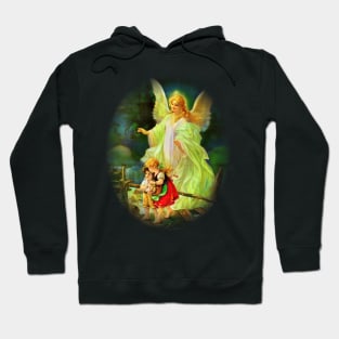 Guardian Angel and Children on the Bridge Vintage Catholic Hoodie